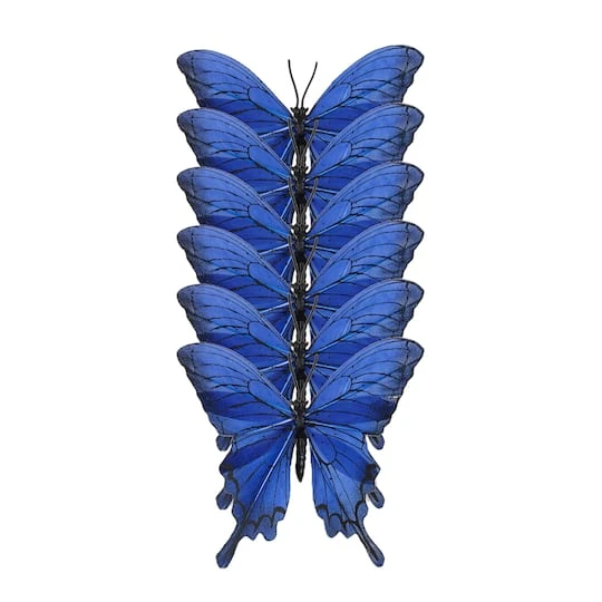 3.5" Blue Feather Butterflies, 6ct. By Ashland® 1 3.5" Blue Feather Butterflies, 6ct. By Ashland®