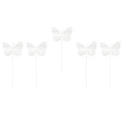 4" White Feather Butterflies, 5ct. By Ashland®
