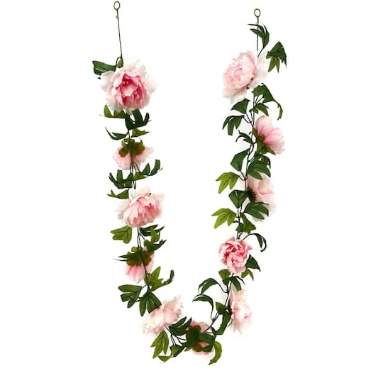 6ft. Pink Peony Garland By Ashland® 2 6ft. Pink Peony Garland By Ashland® - Image 2