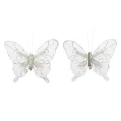 Glitter Butterfly Embellishments, 3ct. By Ashland® Silver