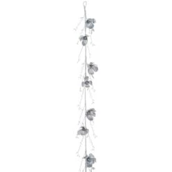 6ft. Metallic Silver Magnolia Garland