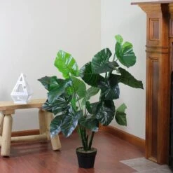 Northlight 4 Ft. Two-Tone Potted Wide Taro Leaf Plant -Michaels Shop D236732S 4