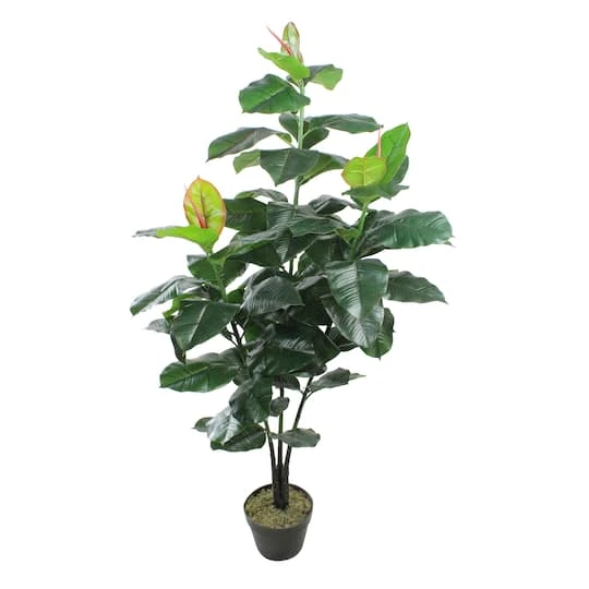 Northlight 4ft. Potted Artificial Rubber Plant 2 Northlight 4ft. Potted Artificial Rubber Plant - Image 2
