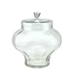 Northlight 14.5" Transparent Segmented Glass Container With Lid