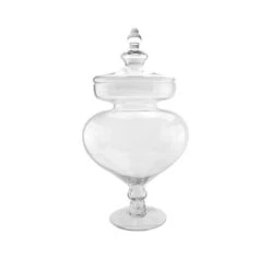 Northlight 23" Large Transparent Glass Container With Finial Topped Lid