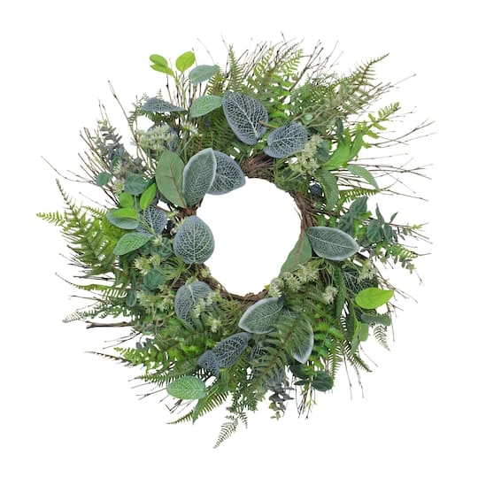 Northlight 22" Green Eucalyptus, Ivy & Fern Wreath 1 Northlight 22" Green Eucalyptus, Ivy & Fern Wreath
