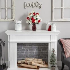 21" Red Roses & White Lilies Arrangement In Red Vase 6 21" Red Roses & White Lilies Arrangement In Red Vase -Michaels Shop D251433S 12