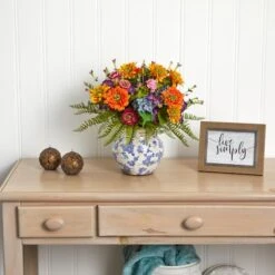 15" Mixed Floral Arrangement In Floral Vase -Michaels Shop D251456S 13