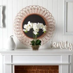 22" White Triple Orchid In Glass Vase 9 22" White Triple Orchid In Glass Vase -Michaels Shop D251464S 14