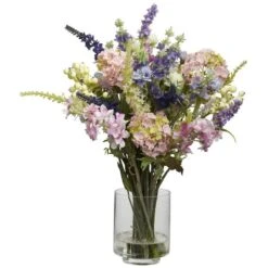 16" Lavender & Hydrangea Arrangement In Vase