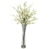 38" Cherry Blossoms Silk Arrangement In Vase