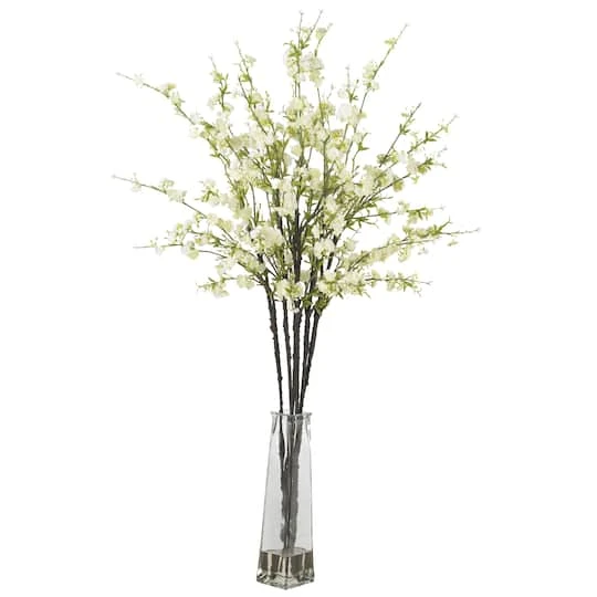 38" Cherry Blossoms Silk Arrangement In Vase 1 38" Cherry Blossoms Silk Arrangement In Vase