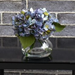 8.5" Blue Blooming Hydrangea In Glass Vase -Michaels Shop D251523S 14