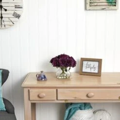 11" Purple Rose Arrangement With Clear Glass Vase -Michaels Shop D251533S 15