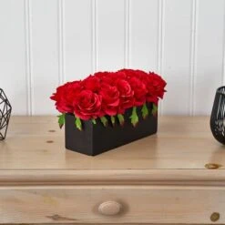 12.5" Dozen Silk Roses In Ceramic Rectangular Planter 14 12.5" Dozen Silk Roses In Ceramic Rectangular Planter -Michaels Shop D251548S 16