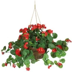 24" Red Geranium In Hanging Basket -Michaels Shop D251660S 11 1