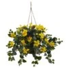22" Yellow Hibiscus In Hanging Basket