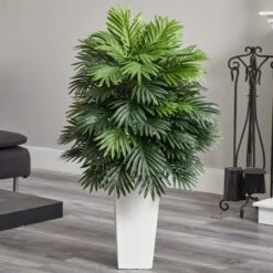 3.5ft. Areca Palm Artificial Plant In White Tower Planter 9 3.5ft. Areca Palm Artificial Plant In White Tower Planter -Michaels Shop D251736S 13