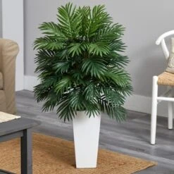 3.5ft. Areca Palm Artificial Plant In White Tower Planter 10 3.5ft. Areca Palm Artificial Plant In White Tower Planter -Michaels Shop D251736S 14