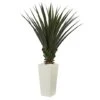 5ft. Spiky Agave Plant In White Tower Planter