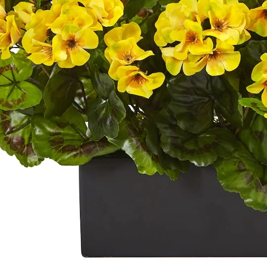 13" Yellow Geranium In Rectangular Planter 4 13" Yellow Geranium In Rectangular Planter - Image 4