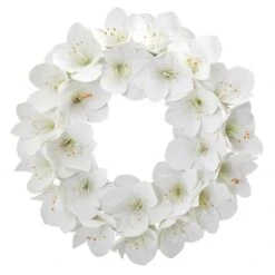 24'' White Amaryllis Wreath