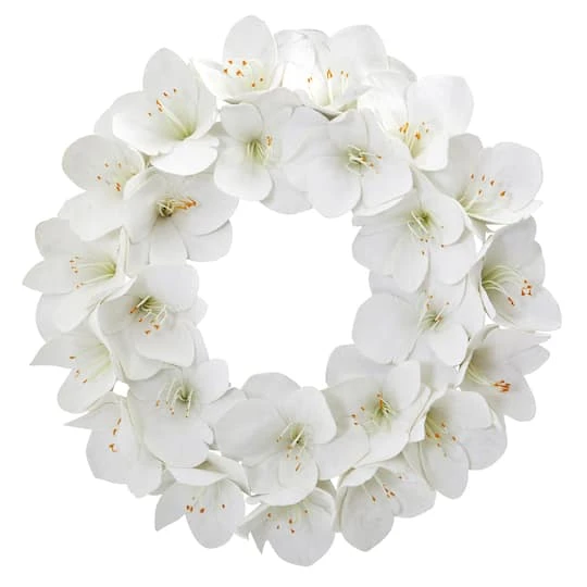 24'' White Amaryllis Wreath 1 24'' White Amaryllis Wreath