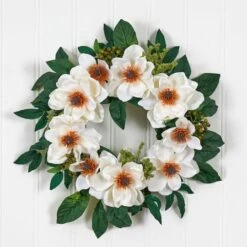 22" White Magnolia Wreath -Michaels Shop D252262S 16