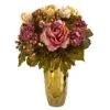 19" Peony Arrangement In Gold Vase