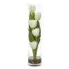 18" Tulip Arrangement In Cylinder Glass Vase
