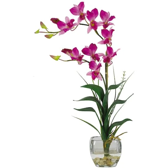 22" Orchid Arrangement With Glass Vase 2 22" Orchid Arrangement With Glass Vase - Image 2