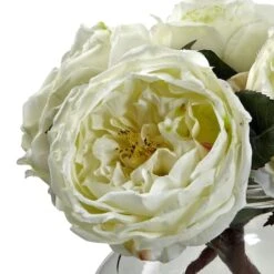 8" White Fancy Rose In Glass Vase -Michaels Shop D262099S 2