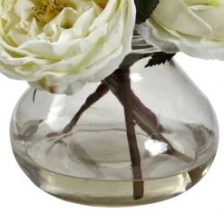 8" White Fancy Rose In Glass Vase -Michaels Shop D262099S 3