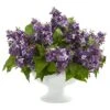 14" Lilac Arrangement In White Vase