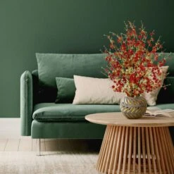 2.5ft. Cherry Blossom Arrangement In Gold Trimmed Stoneware Vase -Michaels Shop D262130S 13