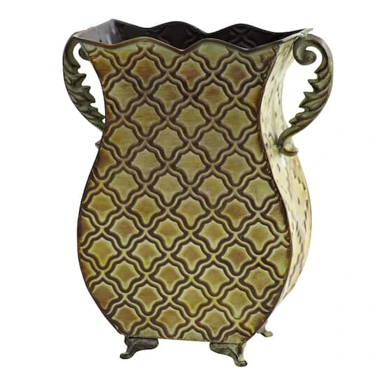 11.25'' Green Venetian Verdigris Metal Planter 1 11.25'' Green Venetian Verdigris Metal Planter