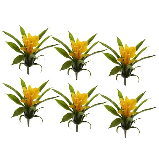 Yellow Bromeliad Flower, 6ct. 3 Yellow Bromeliad Flower, 6ct. - Image 3