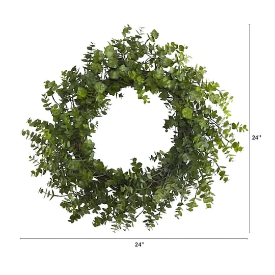 24'' Green Eucalyptus Wreath 3 24'' Green Eucalyptus Wreath - Image 3
