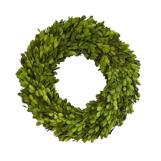 14'' Green Preserved Boxwood Wreath 1 14'' Green Preserved Boxwood Wreath