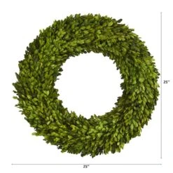 24" Green Preserved Boxwood Wreath -Michaels Shop D262262S 12