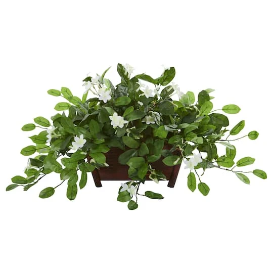 14" Mix Stephanotis In Rectangular Decorative Planter 2 14" Mix Stephanotis In Rectangular Decorative Planter - Image 2