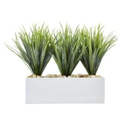 12" Vanilla Grass In White Rectangular Planter -Michaels Shop D262568S 12