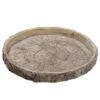13" Round Wood Log Cement Plate