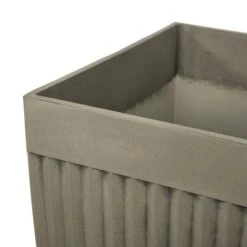 Glitzhome® 23" Eco-Friendly Oversized Faux Concrete Square Fluted Pot Planters, 2ct. Brown -Michaels Shop D266620S 15