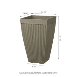 Glitzhome® 23" Eco-Friendly Oversized Faux Concrete Square Fluted Pot Planters, 2ct. Brown -Michaels Shop D266620S 18