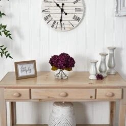 8.5" Purple Hydrangea Arrangement In Glass Vase -Michaels Shop D292549S 14