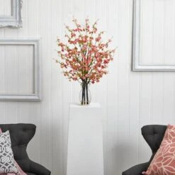 2ft. Pink Cherry Blossom In Glass Vase -Michaels Shop D292575S 12