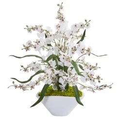 21" White Dancing Lady Arrangement In White Vase 3 21" White Dancing Lady Arrangement In White Vase -Michaels Shop D292599S 1 1
