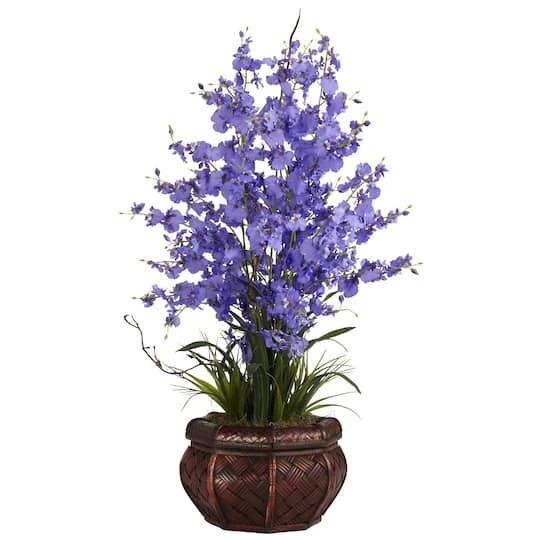 2.5ft. Purple Dancing Lady Orchid Arrangement With Bamboo Vase 2 2.5ft. Purple Dancing Lady Orchid Arrangement With Bamboo Vase - Image 2
