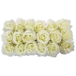6" White Dozen Roses In Black Rectangular Ceramic Planter -Michaels Shop D292624S 13